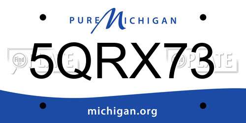 5QRX73 Michigan License Plate