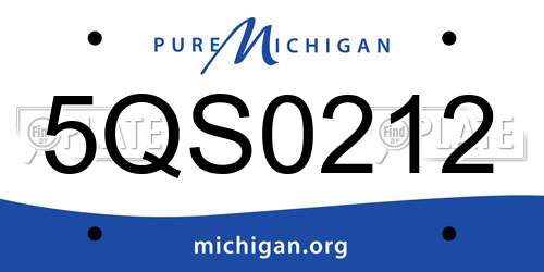 5QS0212 Michigan License Plate