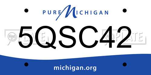 5QSC42 Michigan License Plate
