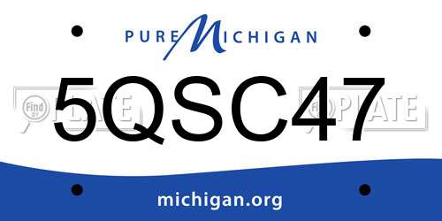 5QSC47 Michigan License Plate