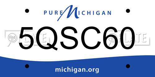 5QSC60 Michigan License Plate