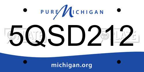 5QSD212 Michigan License Plate