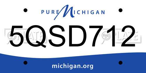 5QSD712 Michigan License Plate