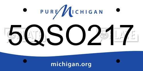 5QSO217 Michigan License Plate