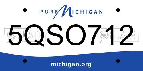 5QSO712 Michigan License Plate