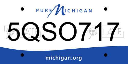 5QSO717 Michigan License Plate