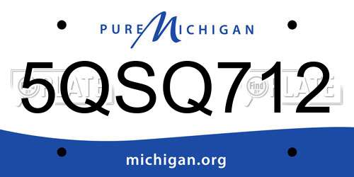 5QSQ712 Michigan License Plate
