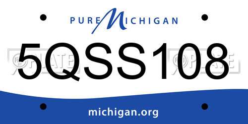 5QSS108 Michigan License Plate