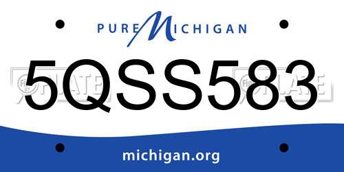 5QSS583 Michigan License Plate
