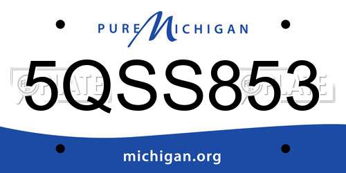 5QSS853 Michigan License Plate
