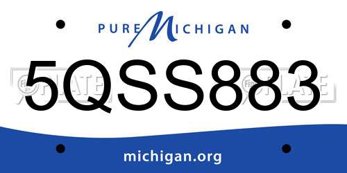 5QSS883 Michigan License Plate