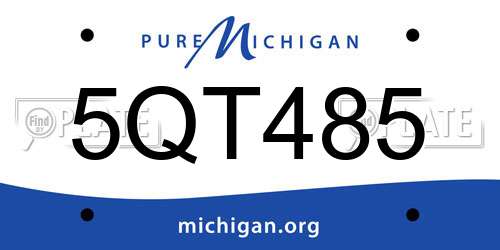 5QT485 Michigan License Plate