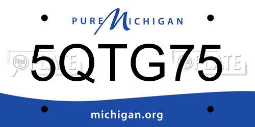 5QTG75 Michigan License Plate