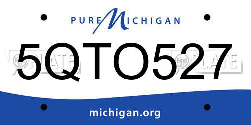 5QTO527 Michigan License Plate