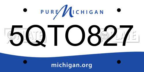 5QTO827 Michigan License Plate
