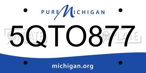 5QTO877 Michigan License Plate