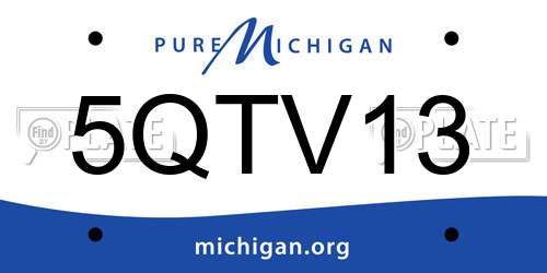 5QTV13 Michigan License Plate