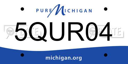 5QUR04 Michigan License Plate