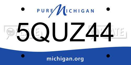 5QUZ44 Michigan License Plate
