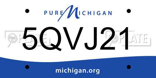 5QVJ21 Michigan License Plate