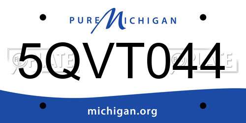 5QVT044 Michigan License Plate