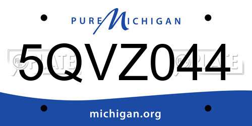 5QVZ044 Michigan License Plate
