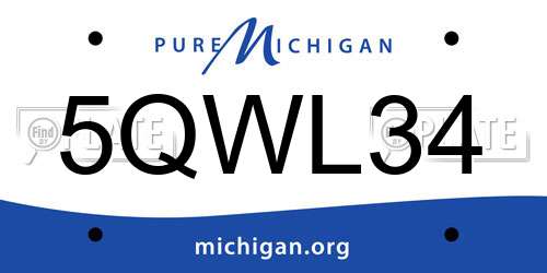 5QWL34 Michigan License Plate