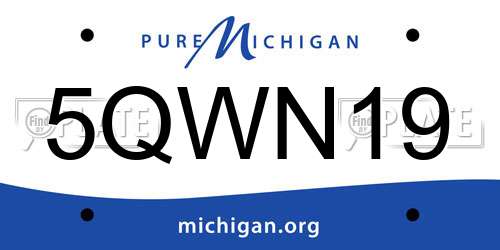 5QWN19 Michigan License Plate