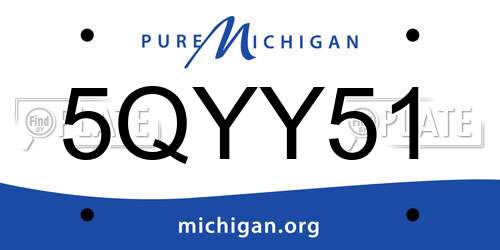 5QYY51 Michigan License Plate