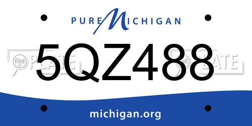 5QZ488 Michigan License Plate