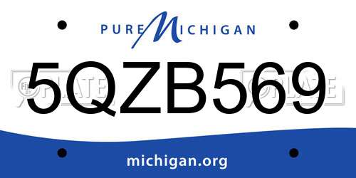 5QZB569 Michigan License Plate