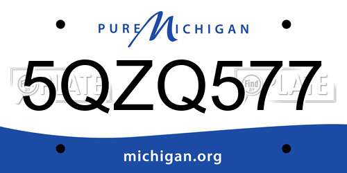 5QZQ577 Michigan License Plate