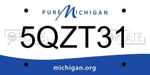 5QZT31 Michigan License Plate