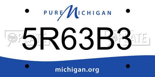 5R63B3 Michigan License Plate