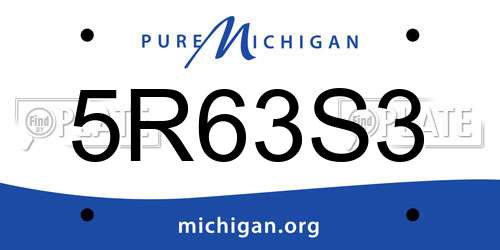 5R63S3 Michigan License Plate
