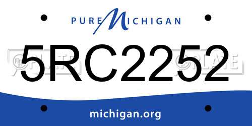 5RC2252 Michigan License Plate