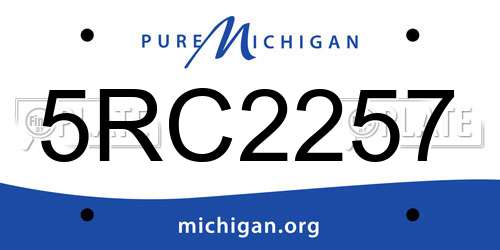 5RC2257 Michigan License Plate