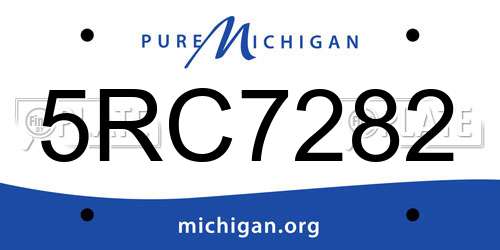 5RC7282 Michigan License Plate