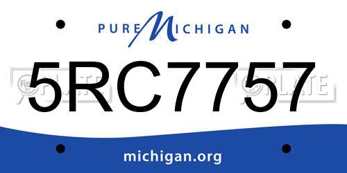 5RC7757 Michigan License Plate