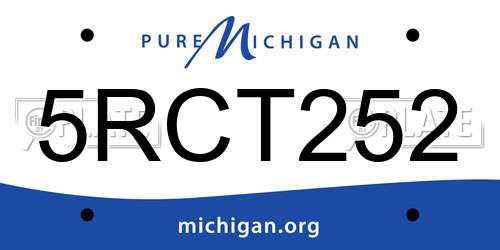 5RCT252 Michigan License Plate