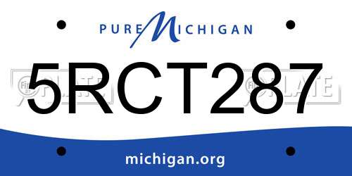 5RCT287 Michigan License Plate