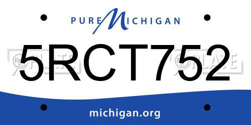 5RCT752 Michigan License Plate
