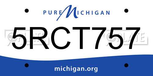 5RCT757 Michigan License Plate