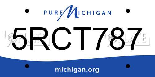5RCT787 Michigan License Plate