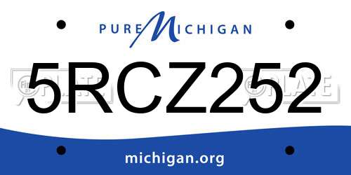 5RCZ252 Michigan License Plate