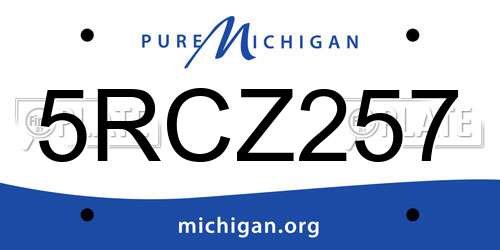 5RCZ257 Michigan License Plate