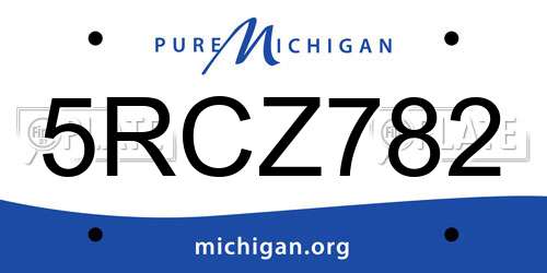 5RCZ782 Michigan License Plate