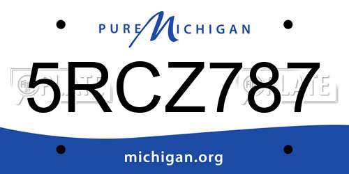 5RCZ787 Michigan License Plate