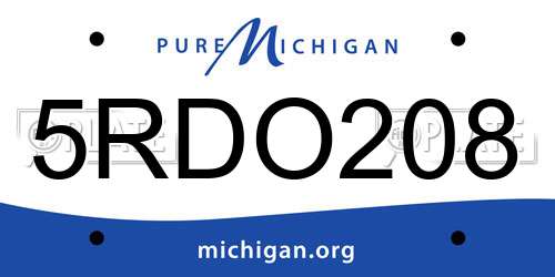 5RDO208 Michigan License Plate