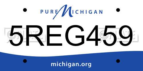 5REG459 Michigan License Plate